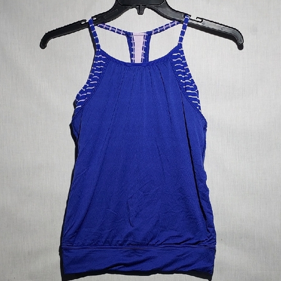 Ivivva by Lululemon Double Dutch Activewear Tank Top Blue‎ Kids 12 - Picture 1 of 4